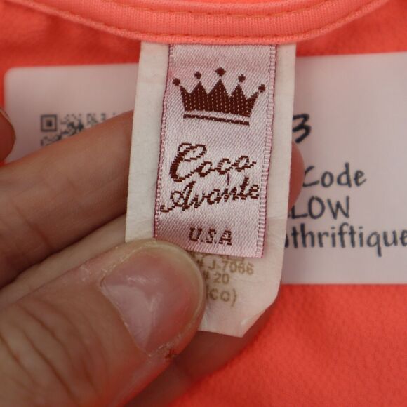 Coco Avante Romper Womens S Orange Sleeveless V Neck Ruffled Hem Casual Outfit - Picture 2 of 16